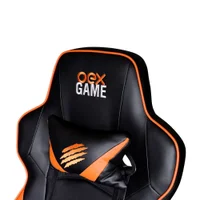 Cadeira Gamer Gc302, Tecido Em Couro, Sintético, 120kg, Preto e Laranja