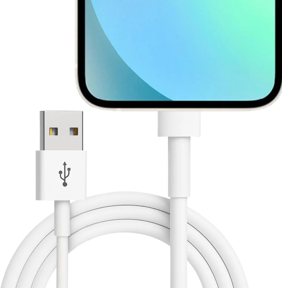 Cabo Usb Reforçado 1 Metro Compatível Com Iphone 6 Ao 14, Ipad E Airpods, Carregamento Turbo Rápido E Transferência De Dados