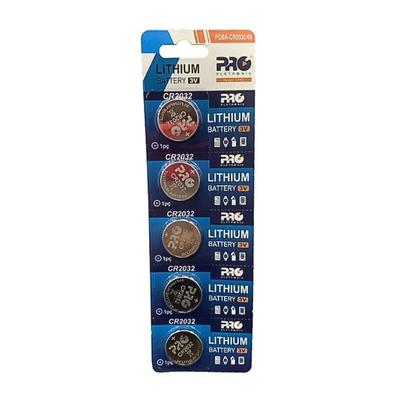 Bateria Cr2032 Proeletronic Pqba-cr2032/05 Lithium, Com 5 Unidades