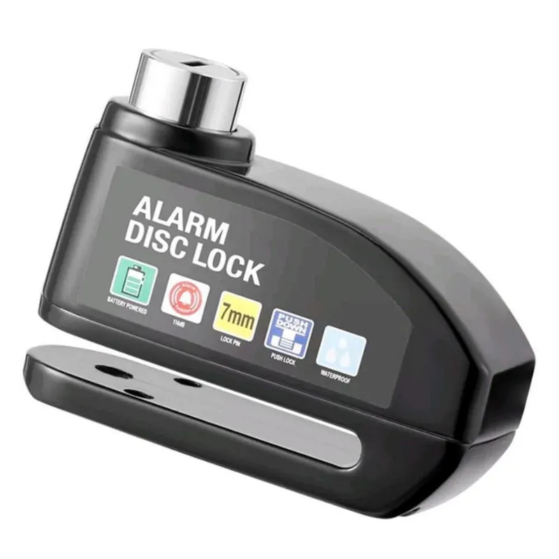 Cadeado Trava De Disco Com Alarme Sonoro Moto E Bike Cor:preto
