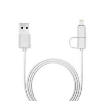 Cabo Lightning e Micro Usb para Usb 2 em 1 , C3Tech, Usb-ul3000wh