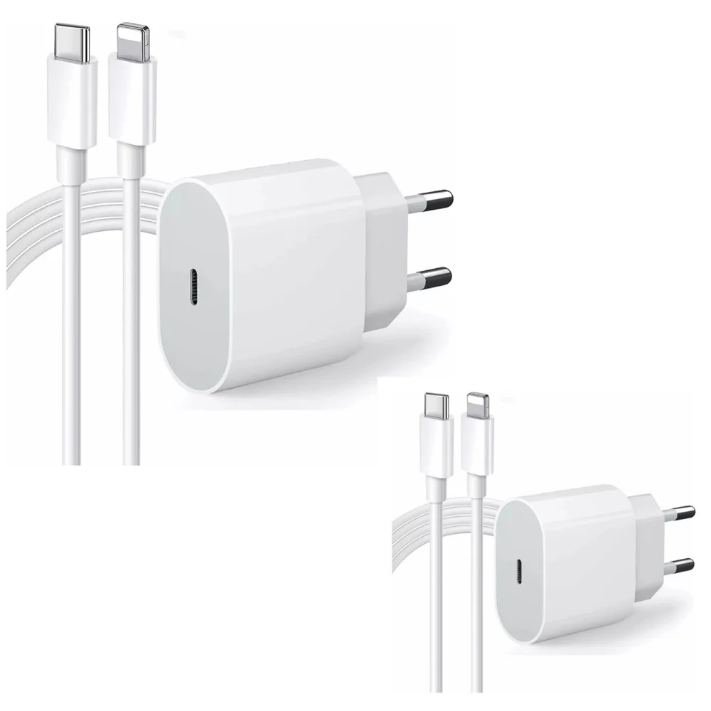 Kit 2 Carregadores Turbo 20w Para Iphone 8 X Xr 11 12 13.