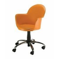Cadeira Office Design Office, até 120 kg, Giratória, Base Cromada, Linha Polipropileno, Moon Laranja