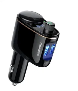 Carregador Veicular Baseus Locomotive Bluetooth Mp3, Preto