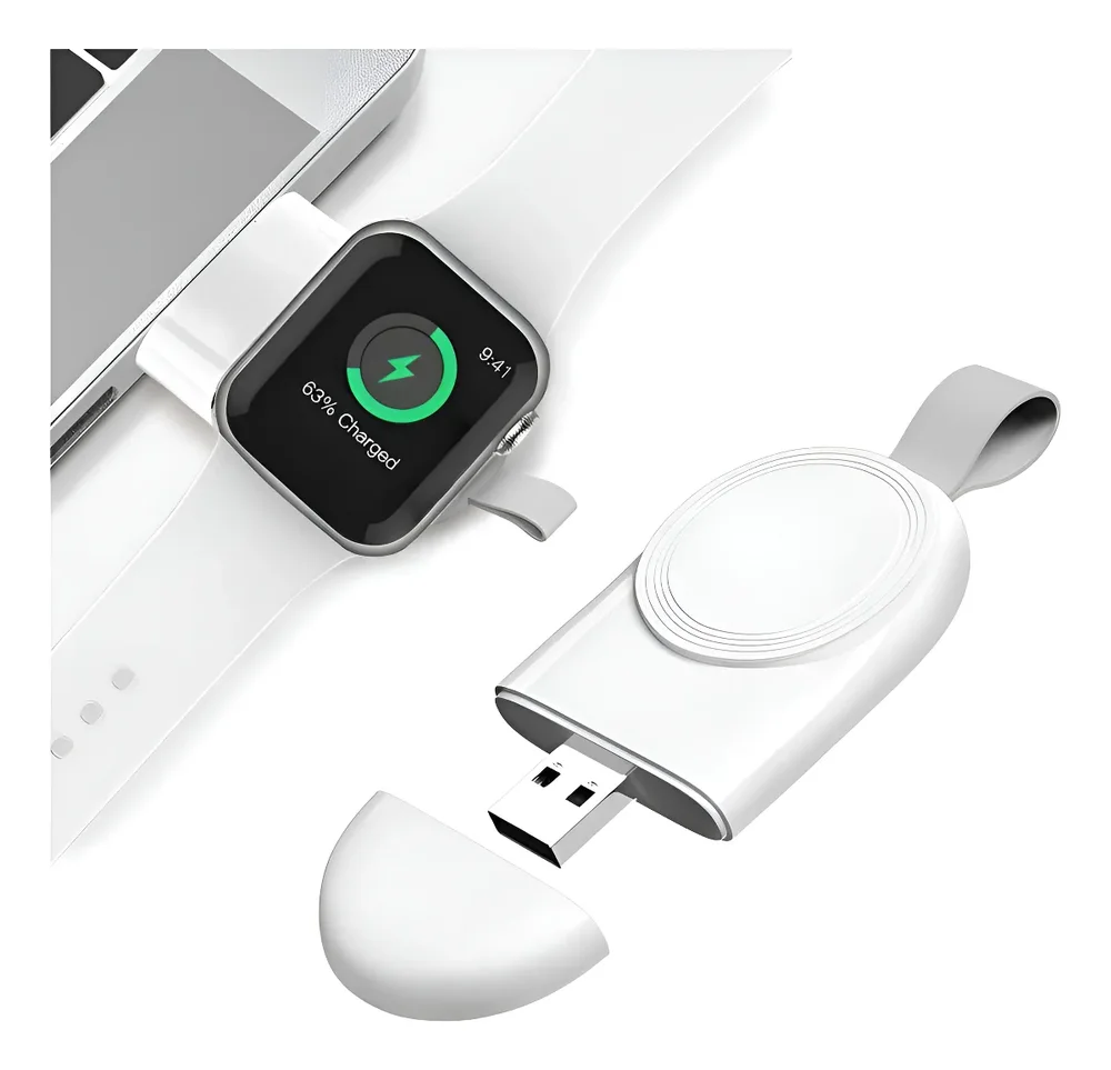 Carregador Para Apple Watch Portátil Magnético Branco