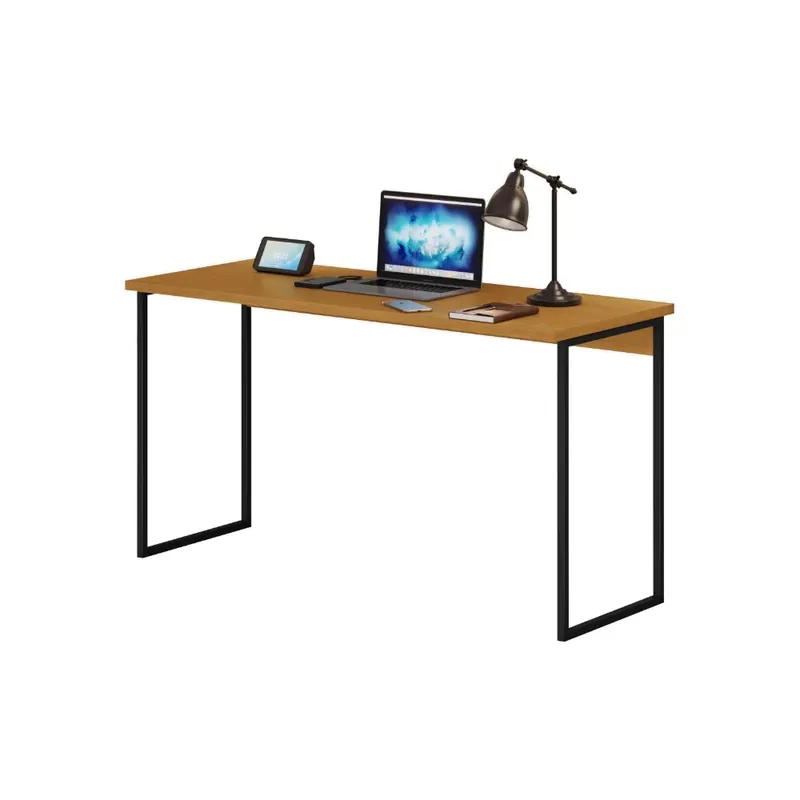 Mesa De Estudo Mega Tampo Em Mdf E Estrutura Metálica Cor:cinamomo