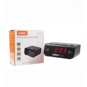 Rádio Relógio Fm Despertador Alarme Soneca Visor Grande Le-671