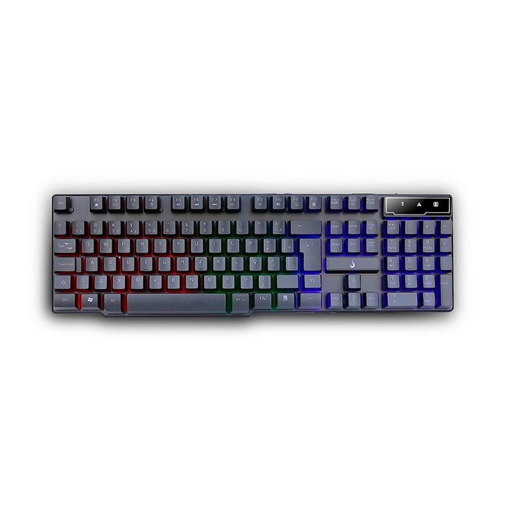 Teclado Semi-Mecânico Gamer Rise Mode G1 Full Membrana USB Preto