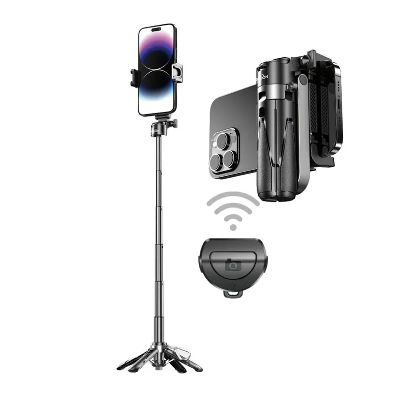 Suporte Tripé Para Celular Com Controle Remoto Bastão Selfie Altura Ajustável Oberon Or-1684