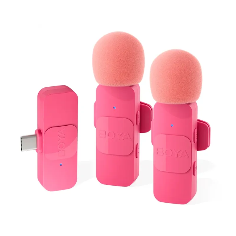 Microfone Lapela Boya By-v10 P/iphone 15 E Android Rosa