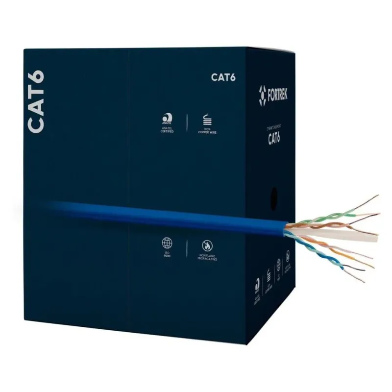 Cabo De Rede Cat6 305m Fortrek Fk510c Cmx Azul - Cx / 305