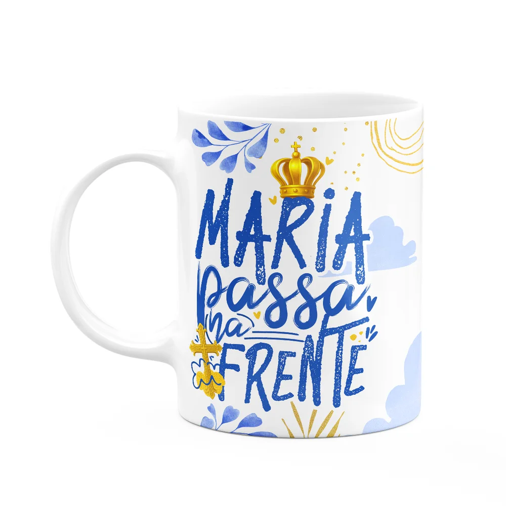 Caneca Religiosa N.s Aparecida - Maria Passa Na Frente