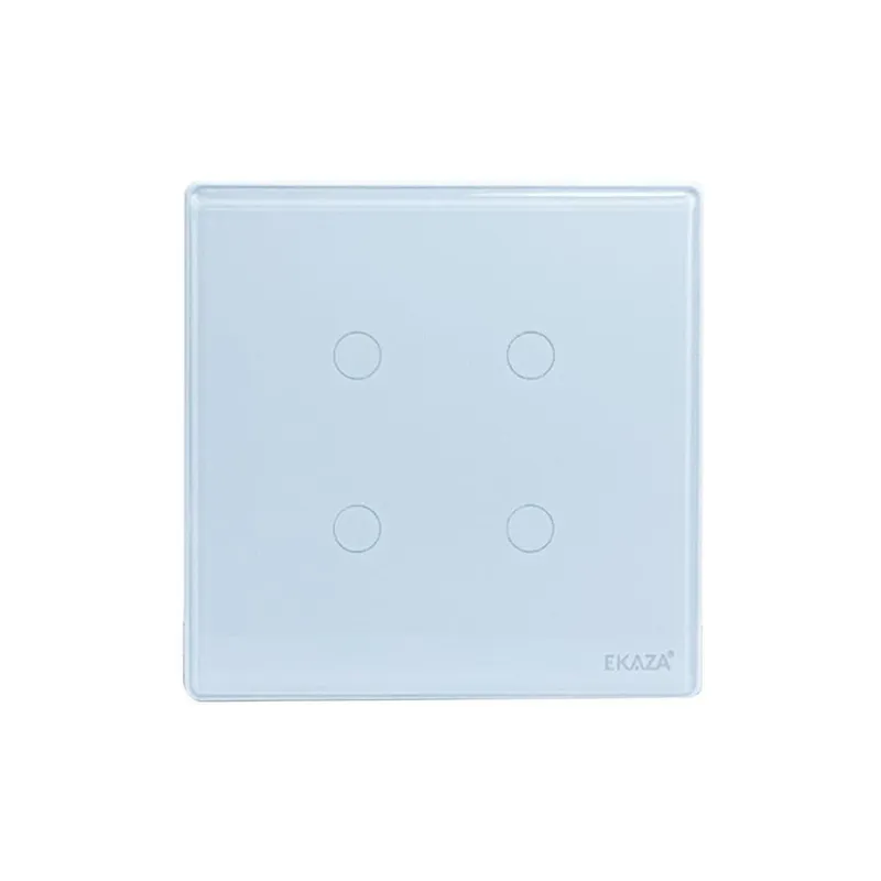 Interruptor 4x4, 4 Botões, Vidro Ekaza, Wi-fi+ble, Cor: Branco