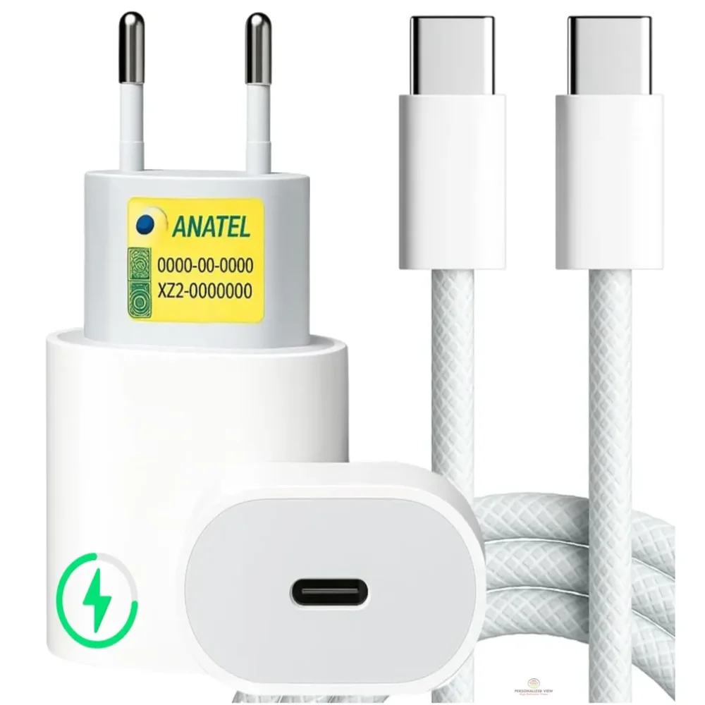 Carregador Turbo Rápido Usb-c Para Samsung Xiaomi Motorola Iphone - Cabo Tipo C Reforçado