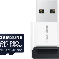 Samsung Pro Ultimate + Reader Cartão De Memória Microsdxc De 512 Gb, Até 200 Mb/s, Uhs-i, C10, U3, V30, A2-mb-my512sb/am