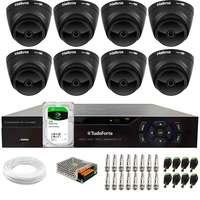 Kit 8 Câmeras Intelbras Vhd 1220 D Dome Black Full Hd 1080p, Lente 2.8mm, Visão Noturna 20m + Dvr Tudo Forte TFULL HDx 3308 8 Canais + Hd 2TB Barracuda