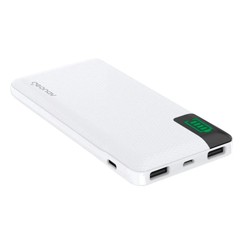 CARREGADOR PORTÁTIL GEONAV PB10KWT 10.000 MAH BRANCO