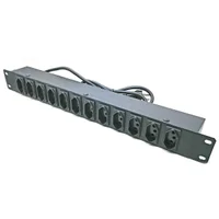 Régua Rack Emplac Padrão 19 Polegadas, Bivolt, Com 12 Tomadas, 20A, Espaçadas, Gabinete Metálico - F50125