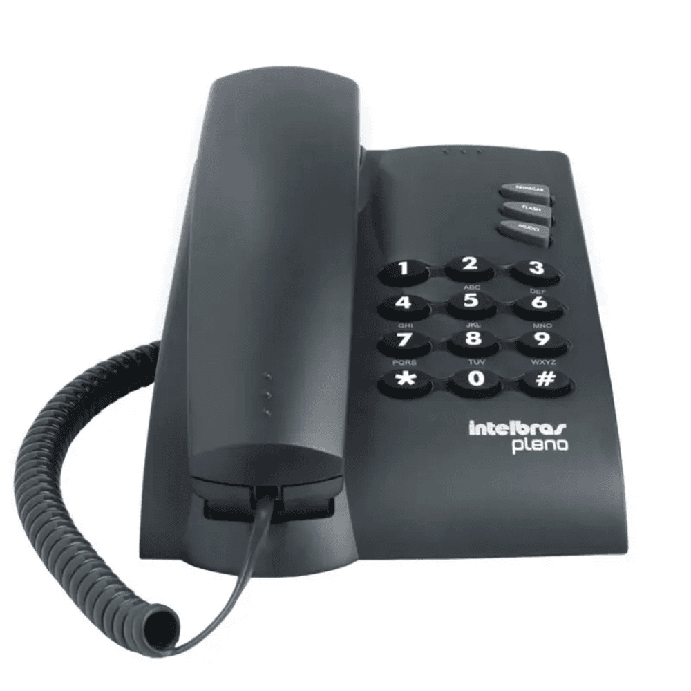 Telefone C/ Fio Intelbras Pleno Pt Mesa/parede