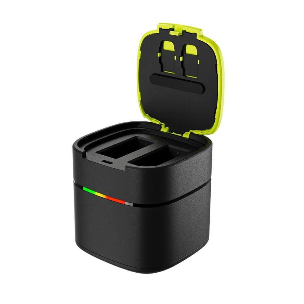 Carregador Duplo Carga Rápida Para Gopro Hero 12 / 11 / 10 / 9 Black - Telesin