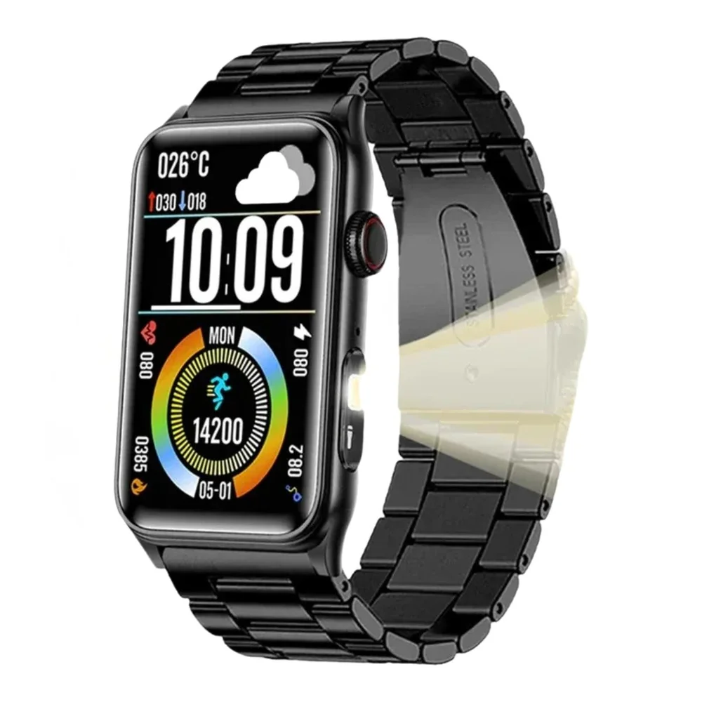 Relógio Inteligente Feminino Pressão Arterial Monitoramento Temperatura Bluetooth - Preto