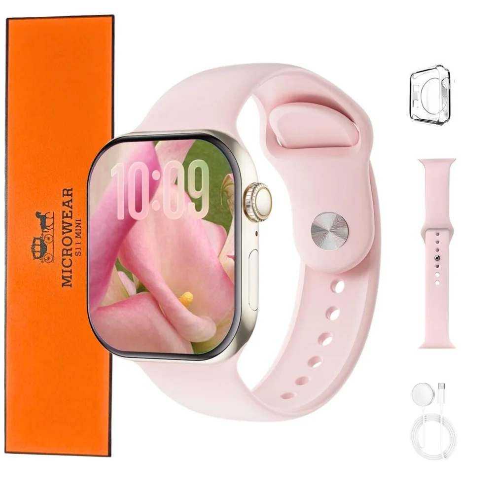 Smartwatch Microwear S11 Mini 42mm Série 11 Whatsapp - Rose Gold