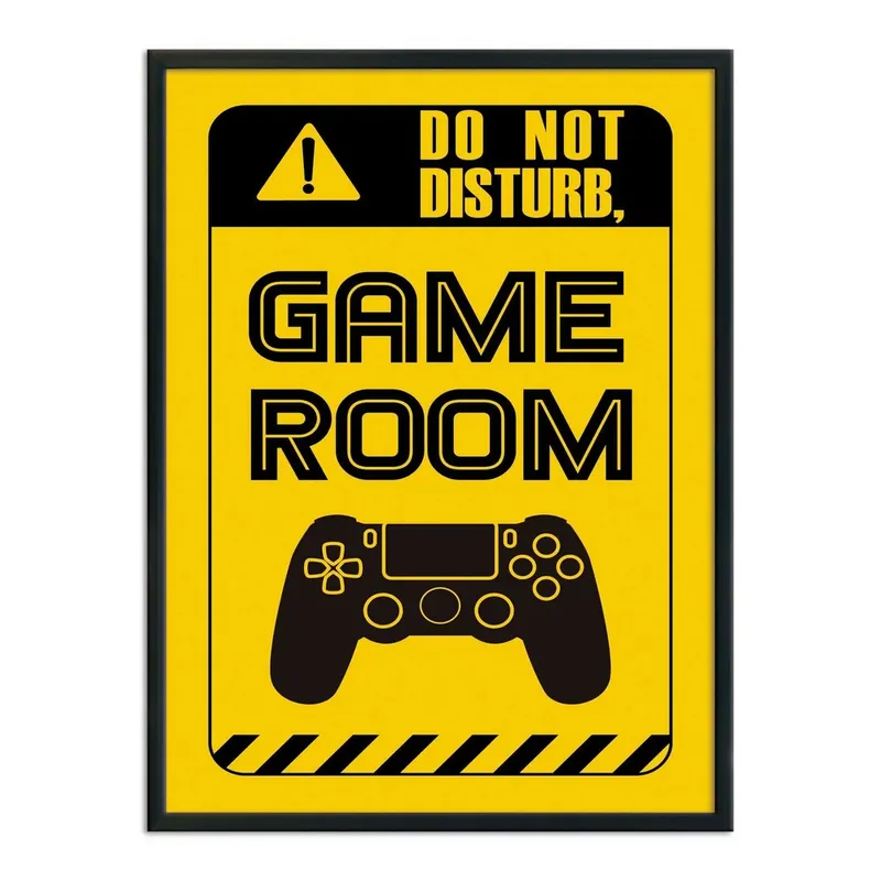 Quadro Decorativo Gamer Geek E Nerd Aviso Do Not Disturb, Game Room