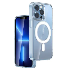 Capa Capinha Magnética Magsafe Compatível Com Iphone 11 12 13 14 15 16 Pro Max Transparente Tpu Cor:transparente;tamanho