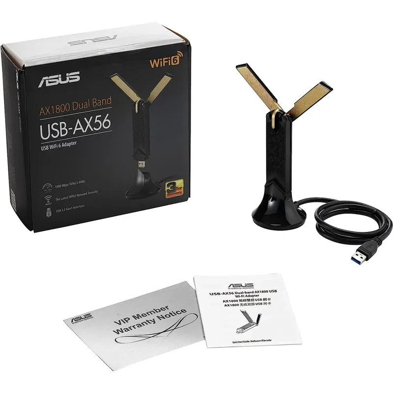 Asus USB-AX56 AX1800 Adaptador Wifi, Sem Fio ,USB, De Banda Dupla