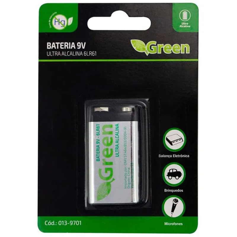 Bateria 9v 6lr61, Green 013-9701