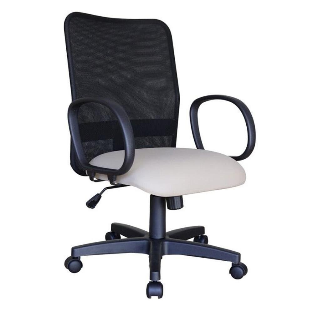 Cadeira Design Office, Encosto Em Tela Mesh Peruggia, Para Escritório, Cinza