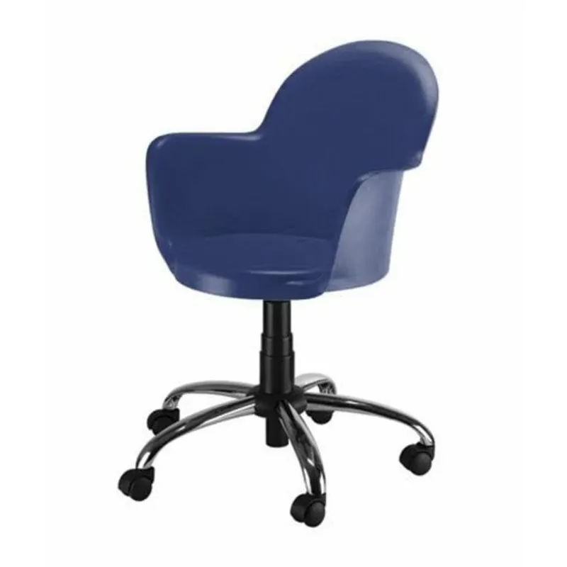Cadeira Office Design Office Giratória, até 120 kg, Base Cromada, Linha Polipropileno, Moon Azul