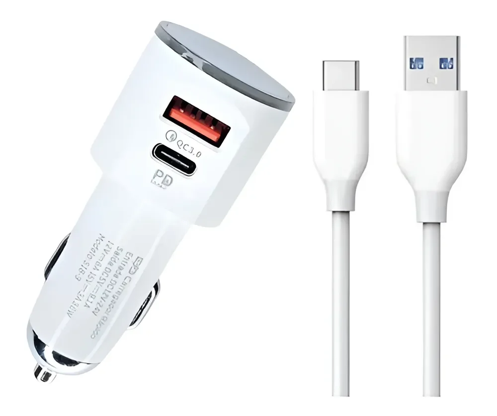 Tomada Usb C Carregador Automotivo Turbo 9.1a Qc3.0