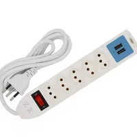 Filtro De Linha 5 Tomadas 10a 250v Com 2 Usb 5v 2.1a 2mts