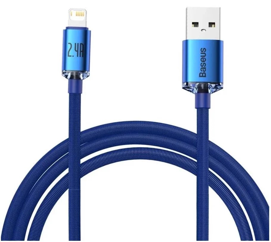 Cabo Baseus Crystal Usb Para Lightning, 2,4a, 2m (azul)