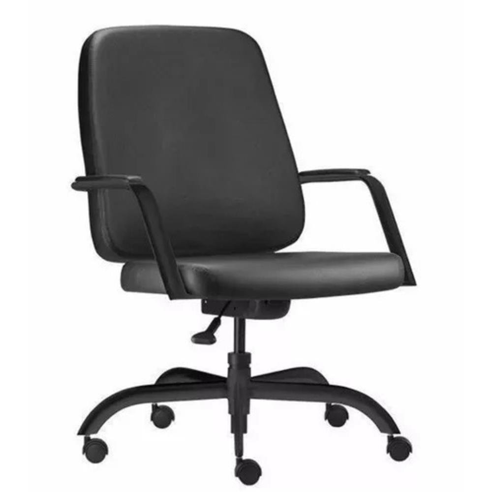Cadeira Office Design Office Plus Size Até 200kg, Base Giratória, Preto