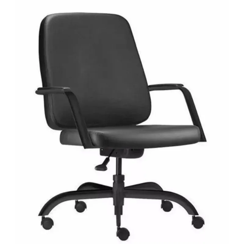 Cadeira Design Office Móveis Presidente, Até 120 Kg, Com Base Giratória, New Confort - Preto