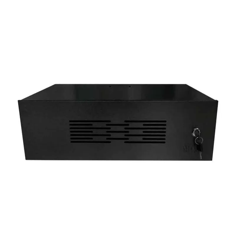 Mini Rack 19 Polegadas, 03u X, 350mm, Porta Ventilada, Preto, 5607