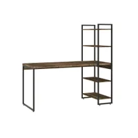 Mesa C/estante Alta 150x64x147cm C/04 Prateleiras Carvalho Dark /