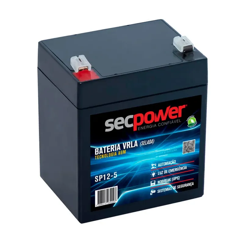 Bateria Selada P/ Nobreak Sec Power, 12v/9ah (8,5ah), Chumbo-ácida Agm-vrla - Sp12-9