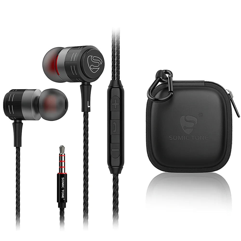 Fone De Ouvido P2 Somic Tone S300 Super Bass Com Microfone Lateral E Cabo Reforçado