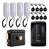 Kit Porteiro Eletrônico Coletivo, 4 Pontos, Intelbras, 8 Chaveiros Xid, 4 Interfones, Fechadura