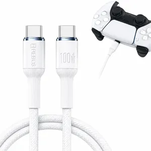 Cabo de carregamento Carregador Usb-c Compatível Para Controle Ps5 E Ps5 Pro 2 Metros soft white CB-374C Cor Branco