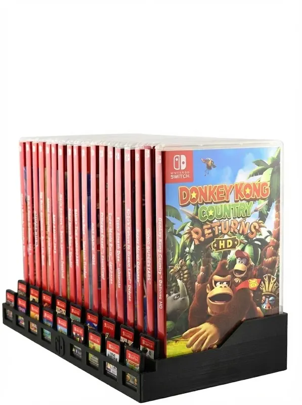 Organizador 10 Espaços Para Jogos Nintendo Switch 1 E 2 – Suporte P/ Caixas E Cartuchos