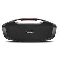 Caixa De Som Portátil Bomberbox Pro 150w Rms Ipx7 Com Carregador Por Indução Bluetooth Tws Preta Preto 127/220v