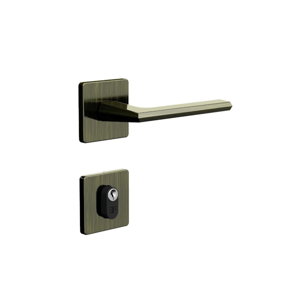 Fechadura Roseta Quadrada Design Externa 40mm Antique 740e12755at 3f