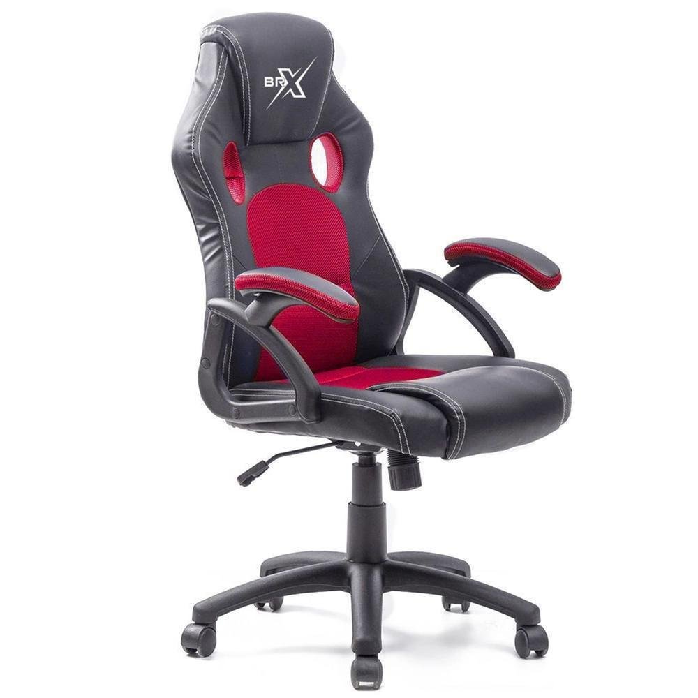 Cadeira Gamer BRX 719, Até 120Kg, Vermelho E Preto