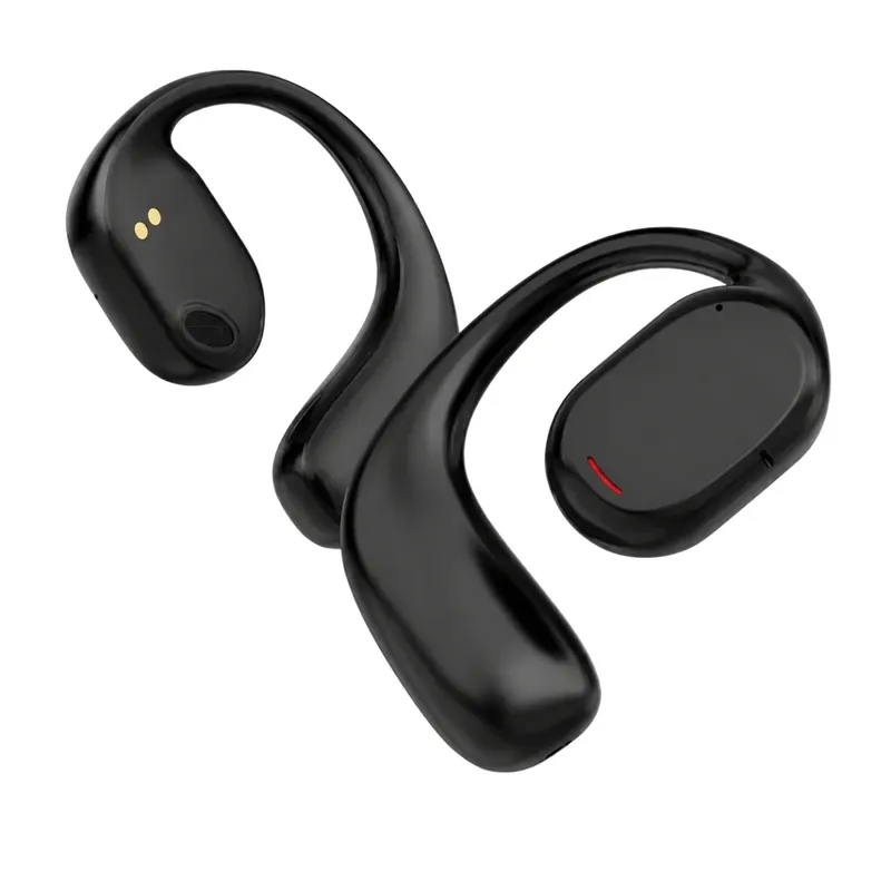 Fone De Ouvido T 75 Bluetooth 5.3 Sem Fio Condução Ossea Fones Clipe Orelha Cancelamento De Ruidos Na Cor Preto