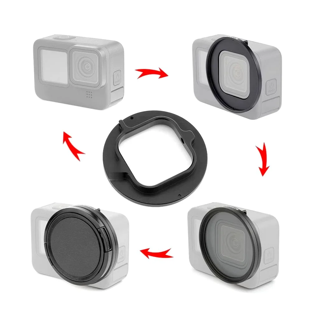 Filtro De Lente Cpl 52mm Para Câmeras Gopro 12/11/10/9 Black.