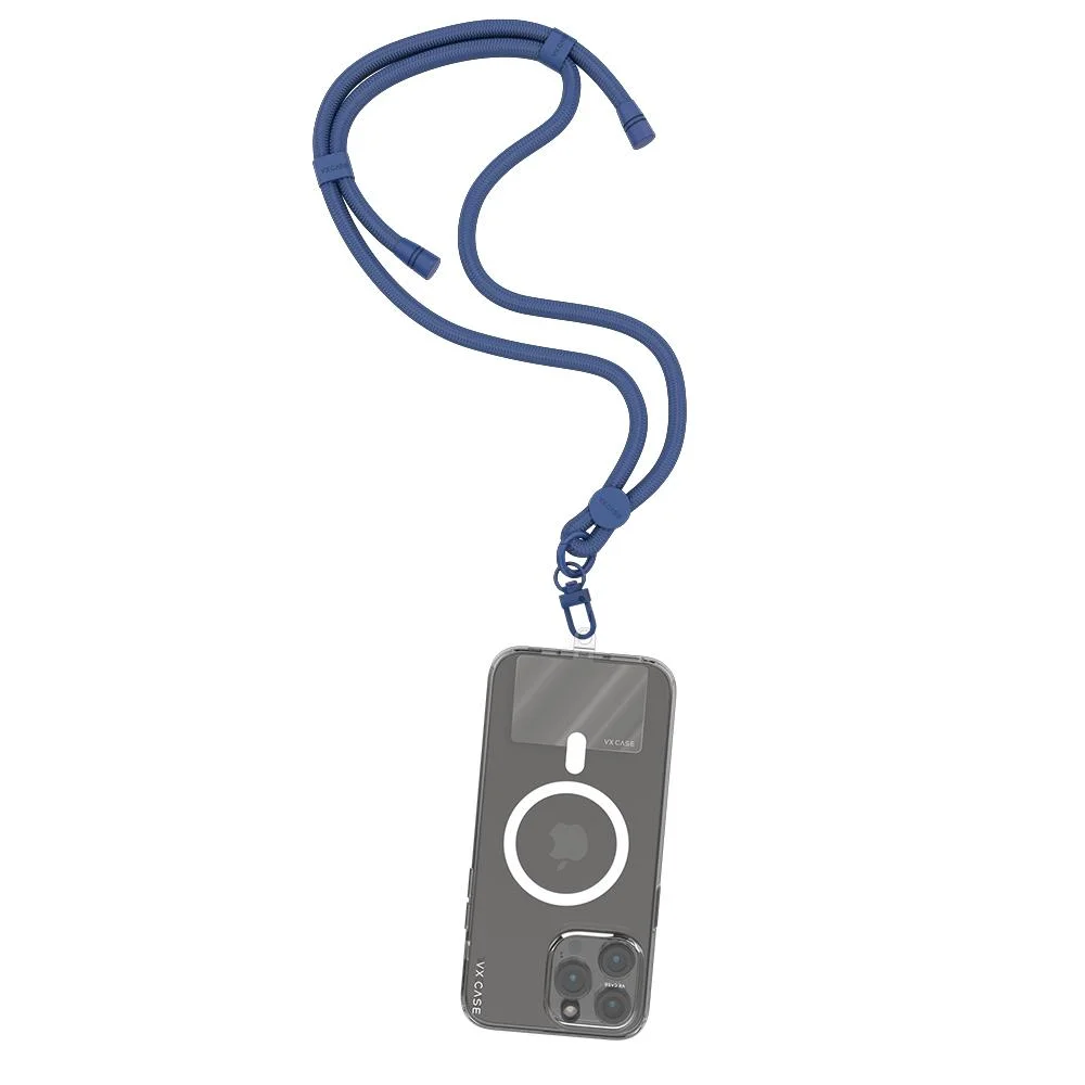 Alça De Pescoço Com Cordão Ajustável Para Celular - Azul-marinho